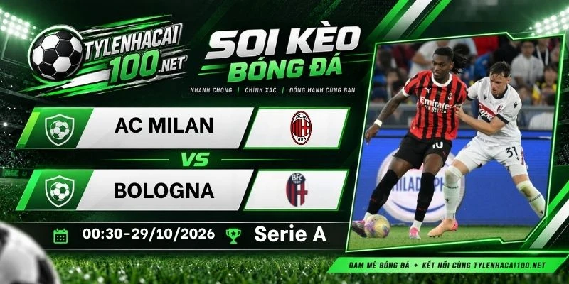 Soi kèo nhà cái AC Milan vs Bologna, Serie A - 29/10/2026